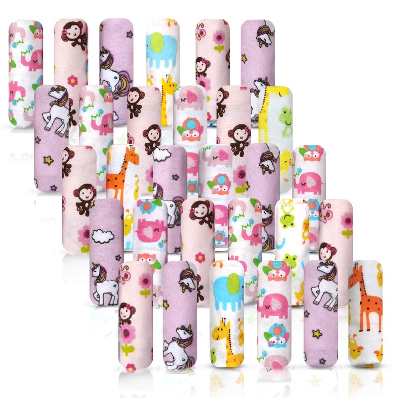 Omilion Baby Washcloth - 30 Pack of Flannel Newborn Washcloths - 100% Cotton - Fun, Colorful Designs - Reusable - Washable - 7x10 Inch Infant Washcloth Set - Image 1